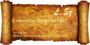 Lukovits Szaniszló névjegykártya